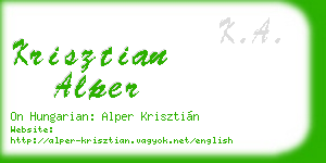 krisztian alper business card